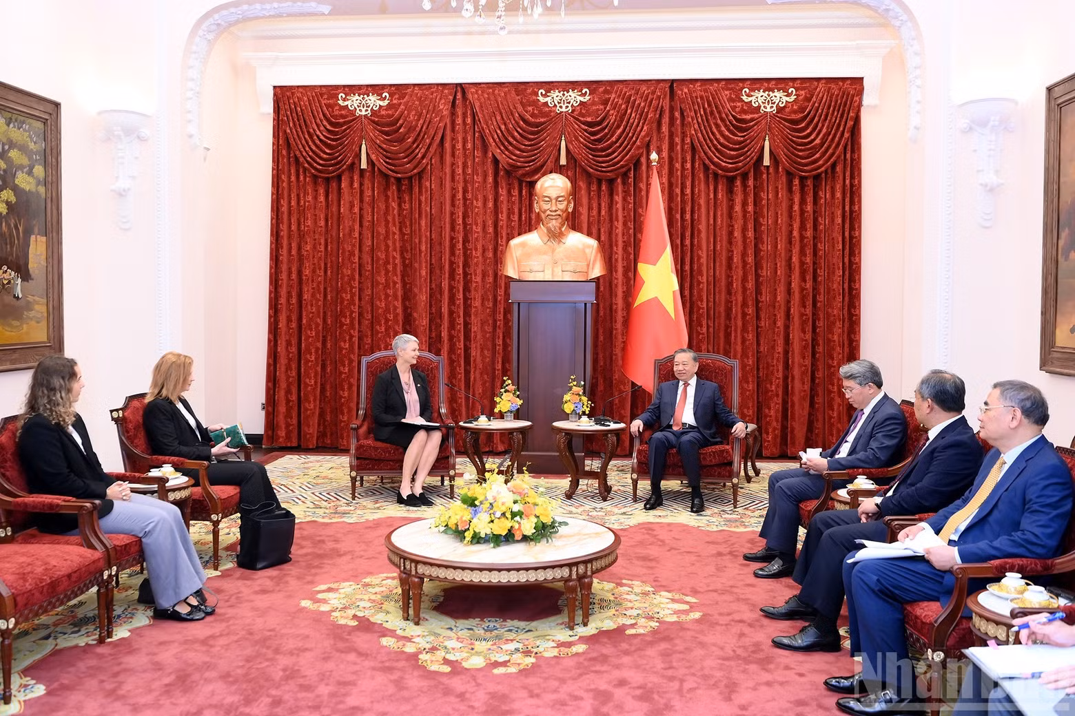Party General Secretary and State President To Lam receives Hilde Solbakken, Ambassador of the Kingdom of Norway to Viet Nam, on her farewell visit at the end of her term of office.