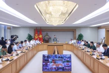 Deputy PM Tran Hong Ha speaks at the meeting. (Photo: VGP)