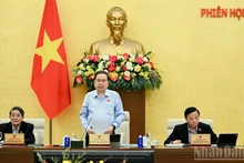 NA Chairman Tran Thanh Man speaks at the 55th session of the National Assembly Standing Committee. (Photo: NDO)