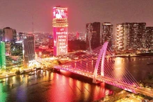 Ho Chi Minh City glows with vibrant colours in celebration of 14th National Party Congress. (Photo: Hong Dat)
