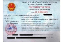 A visa exemption certificate. 