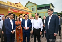 National Assembly Chairman Tran Thanh Man leads a working delegation to inspect preparations for the election of deputies to the 16th NA and People’s Councils at all levels for the 2026–2031 term in Nghe An province on February 28. (Photo: NDO)