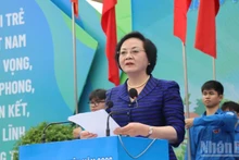 Deputy Prime Minister Pham Thi Thanh Tra speaks at the launch ceremony of Youth Month 2026.