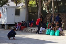 Migrants at a reception centre on Lampedusa Island, the southernmost island of Italia. (Photo: Xinhua)