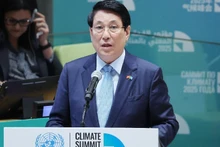 President Luong Cuong addresses the Special High-Level Event on Climate Action in New York on September 24. (Photo: VNA)