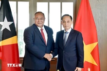 Acting Minister of Foreign Affairs Le Hoai Trung (right) meets with Timor-Leste’s Minister of Foreign Affairs and Cooperation Bendito dos Santos Freitas on September 16, 2025. (Photo: VNA)