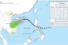 Forecast map showing the track of typhoon No. 12 issued at 5 am on October 21, 2025. (Source: National Centre for Hydro-Meteorological Forecasting)