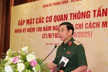 Politburo member, Vice Secretary of the Central Military Commission, and Minister of National Defence Gen. Phan Van Giang speaks at the meeting (Photo: VNA)