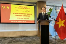 Ambassador Do Hung Viet, Permanent Representative of Viet Nam to the United Nations, speaks at the ceremony. (Photo: VNA)