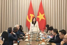 Deputy Minister of Foreign Affairs Le Thi Thu Hang welcomes journalists and updates them on a number of achievements Viet Nam has attained in recent years. (Photo: Ministry of Foreign Affairs)