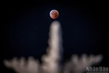 Admiring rare ‘Blood Moon’ lunar eclipse in Ha Noi sky 