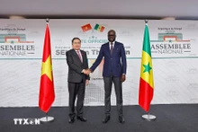 President of the Senegalese National Assembly El Malick Ndiaye (right) welcomes Vietnamese National Assembly Chairman Tran Thanh Man in Dakar on July 23. (Photo: VNA)
