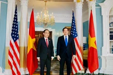 Vietnamese Minister of Foreign Affairs Le Hoai Trung (L) and US Secretary of State Marco Rubio in Washington D.C. on February 19. (Source: MoFA)