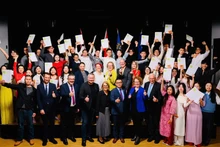 At the graduation ceremony 