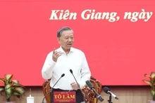 Party General Secretary To Lam speaks at the working session in Kien Giang province on June 4. (Photo: VNA)