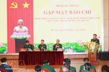 An overview of the press briefing in Ha Noi on March 10 to introduce the 10th Viet Nam–China Border Defence Friendship Exchange. (Photo: VNA)