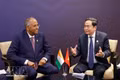 Chairman of the National Assembly Tran Thanh Man (R) meets President of the National Assembly of Côte d’Ivoire Patrick Achi on the sidelines of the 152nd Assembly of the Inter-Parliamentary Union (IPU-152) in Istanbul, Türkiye, on April 16. (Photo: VNA)
