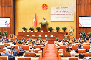 An overview of the national conference reviewing the election of deputies to the 16th NA and People’s Councils at all levels for the 2026–2031 term. (Photo: DUY LINH)