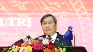 Deputy Secretary of the Ha Noi Party Committee for the 2025–2030 term Vu Dai Thang delivers his inaugural remarks (Photo: VNA)