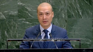 Minister-Counsellor and Chargé d’Affaires a.i. of Vietnam’s Permanent Mission to the UN Nguyen Hoang Nguyen speaks at the meeting. (Photo: VNA)