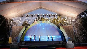 At the opening ceremony of the event