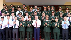 General Secretary To Lam, Secretary of the Central Military Commission, Party and State leaders and delegates at the working session with the 12th Army Corps under the Ministry of National Defence.