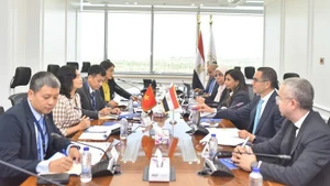 A meeting between the working delegation from Viet Nam’s Ministry of Industry and Trade, and leaders of Egypt’s Investment and Foreign Trade Ministry. (Photo: Courtesy of the Ministry of Industry and Trade)