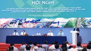 The sixth meeting of the Coordinating Council for the Southeastern Region, and the fourth meeting of the Steering Board for implementing the National Assembly’s Resolution 98/2023/QH15 on August 2 (Photo: VNA)