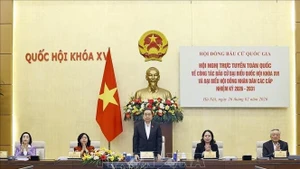 Politburo member and NA Chairman Tran Thanh Man chairs the national teleconference to review preparations for the election of deputies to the 16th NA and People’s Councils at all levels for the 2026–2031 tenure. (Photo: VNA)