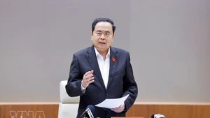 National Assembly (NA) Chairman Tran Thanh Man speaks at the working session with Hai Phong authorities. (Photo: VNA)