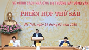 PM Pham Minh Chinh speaks at the sixth session of the Central Steering Committee for Housing and Real Estate Market Policies on February 26. (Photo: NDO)
