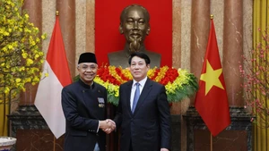 State President Luong Cuong (right) and newly appointed Ambassador of Indonesia Adam Mulawarman Tugio (Photo: VNA)