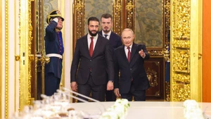 Russian President Vladimir Putin receives Syrian Interim President Ahmed al-Sharaa. (Photo: Kremlin)