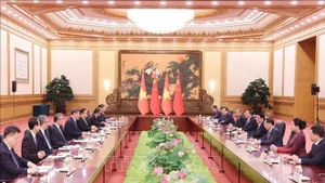 At the talks between State President Luong Cuong and Party General Secretary and President of China Xi Jinping. (Photo: VNA)