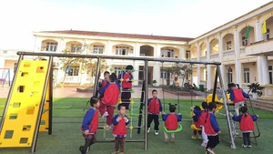 Prudential donates outdoor playground equipment to localities in a series of activities. (Photo courtesy by the Organisers)