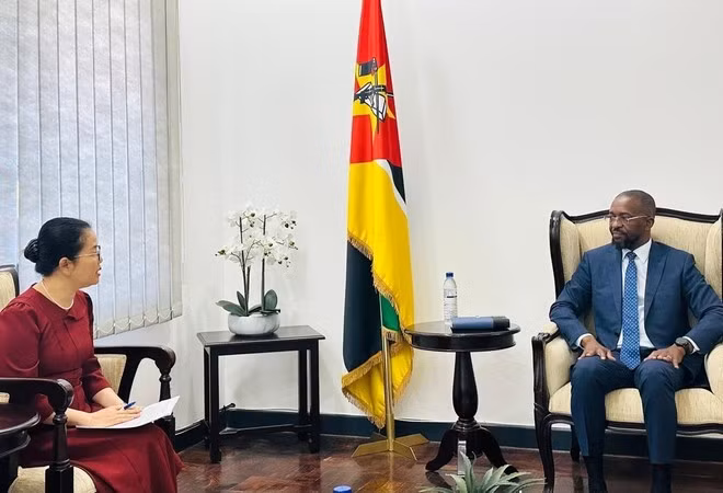 Vietnamese Ambassador Tran Thi Thu Thin (left) holds a meeting with Mozambican Minister of National Defence Cristóvão Artur Chume. (Photo: VNA)
