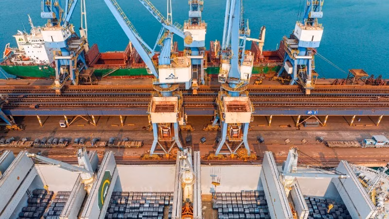 Export activities at Dung Quat deep-water port.