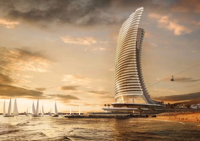 Aspira Tower is scheduled to complete in 2027 on Hon Thom Island.