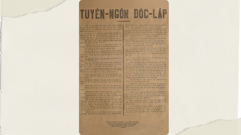The Declaration of Independence of the Democratic Republic of Viet Nam. (File photo: The Ho Chi Minh Museum’s branch in Ho Chi Minh City)