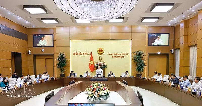 NA Chairman Tran Thanh Man speaks at the closing ceremony of the 55th session of the National Assembly (NA) Standing Committee. (Photo: VNA)