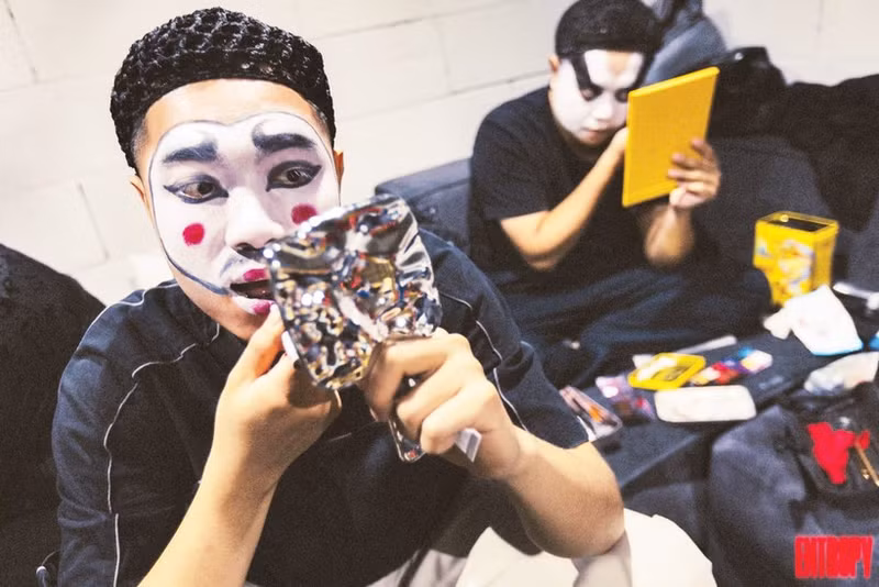 Performers in make-up before a show. Photo: ENTROPY