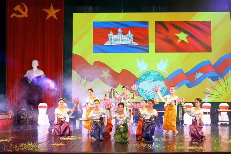 An art performance by artists from Vinh Long (Photo: VNA)