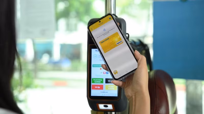 Some banks have rolled out the digitisation of NAPAS cards, enabling tap-to-pay for bus tickets.