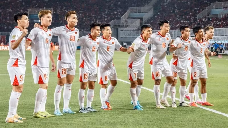 Vietnamese players celebrate a goal. (Photo: AFF)