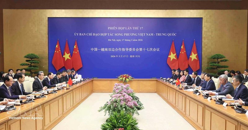 The 17th meeting of the Viet Nam – China Steering Committee for Bilateral Cooperation takes place in Ha Noi on March 17. (Photo: VNA)