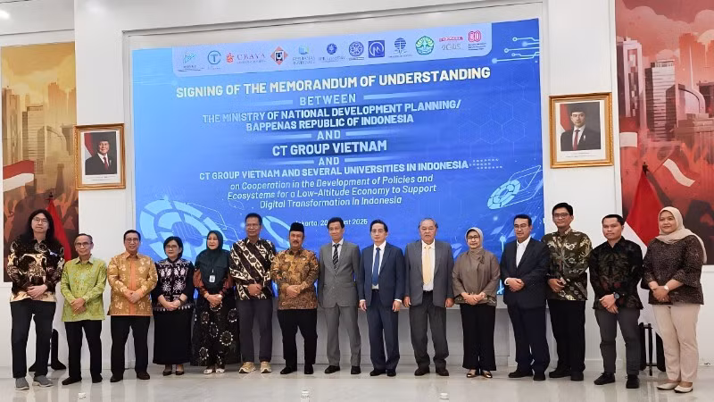 The signing ceremony of the memorandum of understanding between CT Group and the Indonesian Ministry of National Development Planning.