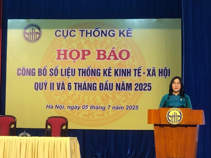 Nguyen Thi Huong, Director General of the General Statistics Office, spoke at the press conference. (Photo: nhandan.vn)