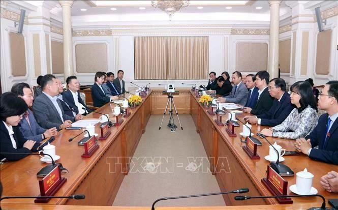 At the working session between Ho Chi Minh City and a visiting delegation from Daejeon of the Republic of Korea on March 10, 20206. (Photo: VNA)