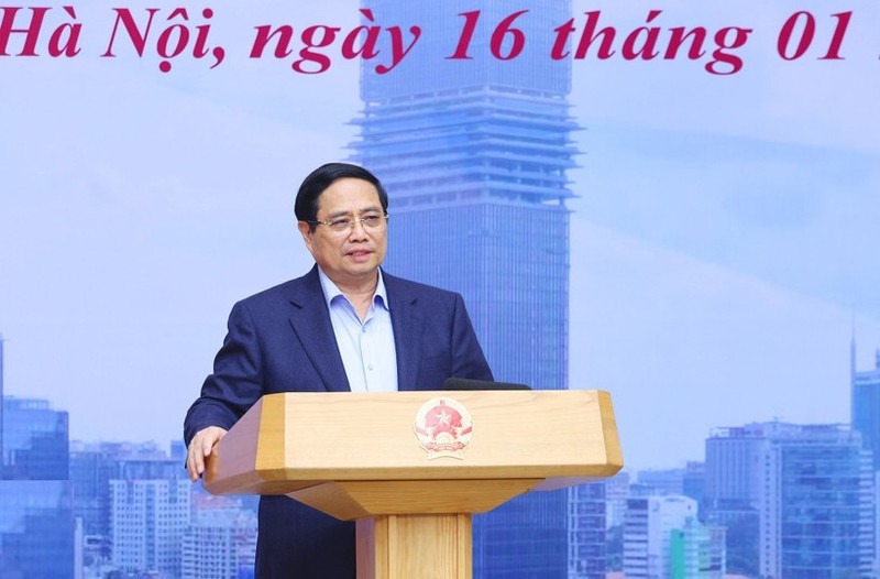 Prime Minister Pham Minh Chinh addresses the first meeting of the Steering Committee for the International Financial Centre (IFC) in Viet Nam on January 16. (Photo: VNA)