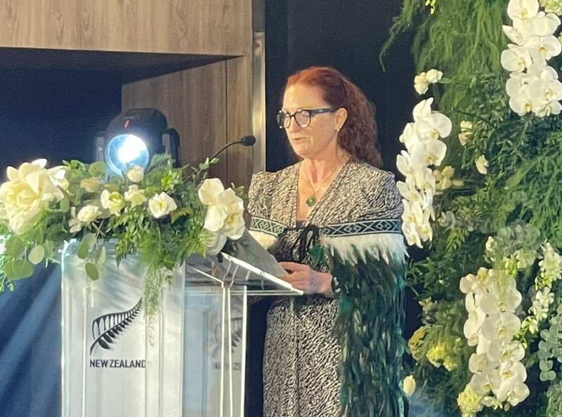 New Zealand Ambassador to Viet Nam Caroline Beresford delivered a speech at the celebration ceremony. (Photo: NDO)
